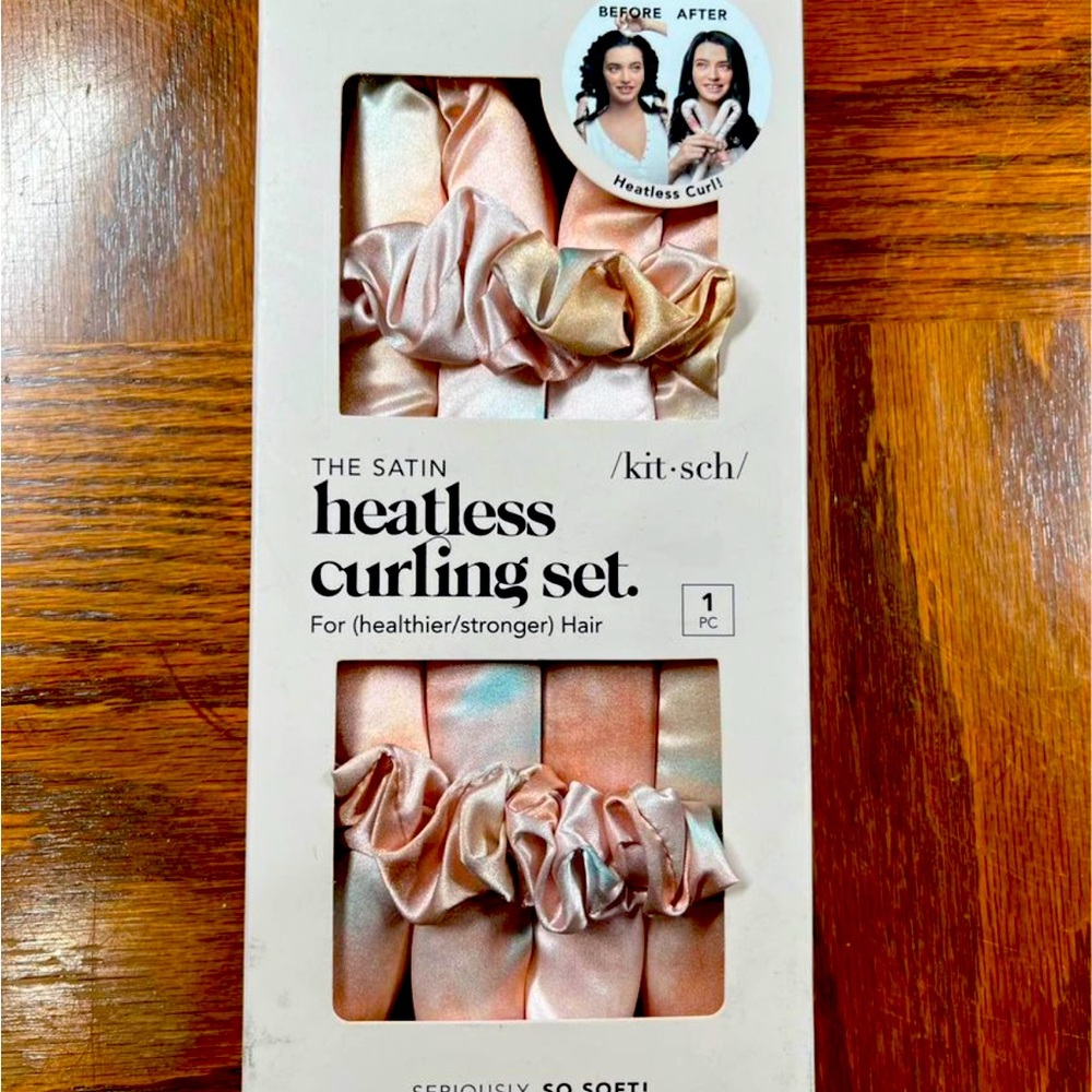 NEW! Kitsch SATIN HEATLESS CURLING SET - For Perfect Curls, Strengthen & Protect